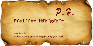 Pfeiffer Hágár névjegykártya